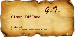 Glanz Tímea névjegykártya